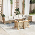 vidaXL Salon de jardin avec coussins 8 Pièces beige résine tressée