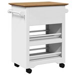 VidaXL Chariot de cuisine BODO blanc et marron 67 5x45x80 cm