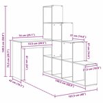 vidaXL Bureau d'angle Blanc 101.5 x 149.5 x 149.5 cm Bois d'ingénierie