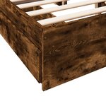 vidaXL Cadre de lit et tiroirs chêne fumé 120x190 cm bois d'ingénierie