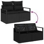 vidaXL Ensemble de canapé de jardin 7 Pièces Noir Poly rotin