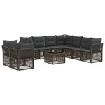 vidaXL Ensemble de canapé de jardin 10 Pièces Gris polyrotin