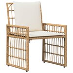 vidaXL Ensemble de meubles d'extérieur 5 Pièces Blanc Naturel et Crème