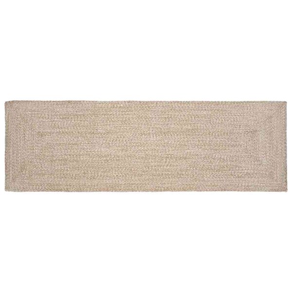 vidaXL Tapis de surface Rectangulaire Naturel et Blanc 80 x 250 cm