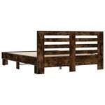 vidaXL Cadre de lit sans matelas chêne fumé 150x200 cm