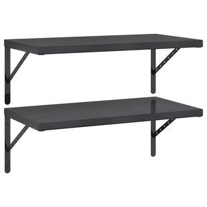 vidaXL Étagères murales 2 Pièces 75x40 cm noir acier inoxydable