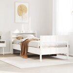 vidaXL Cadre de lit sans matelas blanc 90x200 cm bois de pin massif