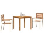 vidaXL Ensemble de salle à manger pour jardin 3 Pièces Beige Poly rotin