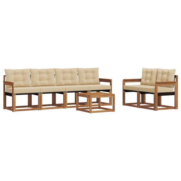 vidaXL Ensemble de canapés d'extérieur 7 Pièces Naturel et Beige
