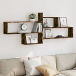 vidaXL Étagère murale chêne fumé 167 5x18x68 cm bois d'ingénierie