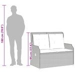 vidaXL Salon de jardin 3 Pièces avec coussins Gris Résine tressée