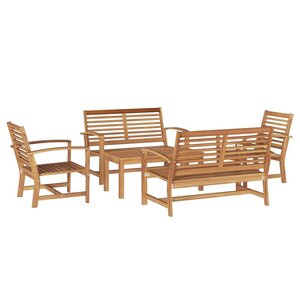 vidaXL Ensemble de canapé de jardin Naturel Bois de teck solide