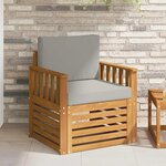 vidaXL Canapé d’extérieur Bois d'acacia massif et polyester Naturel