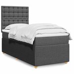 vidaXL Sommier à lattes de lit et matelas Gris foncé 90x190 cm Tissu