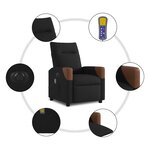 vidaXL Fauteuil de massage inclinable électrique Noir Tissu