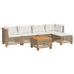 vidaXL Salon de jardin avec coussins 6 Pièces beige résine tressée