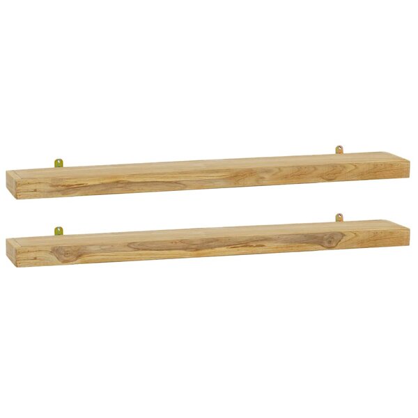 vidaXL Étagères murales 2 Pièces 90x15x4 cm bois de teck massif