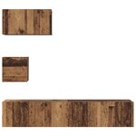 vidaXL Ensemble meuble TV 3 Pièces Bois Ancien Bois d'ingénierie