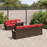 vidaXL Ensemble de canapé de jardin 8 Pièces Marron polyrotin