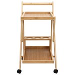vidaXL Chariot de Cuisine avec Roues Marron Clair 65 x 40 5 x 76 5 cm