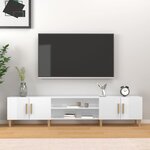 vidaXL Meuble TV blanc brillant 180x31 5x40 cm bois d'ingénierie