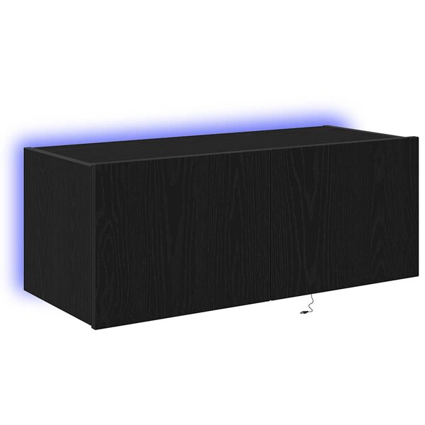 vidaXL Meuble TV mural Chêne noir 80 x 35 x 31 cm Bois d'ingénierie