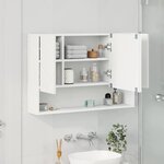 vidaXL Armoire Miroir Blanc 80 x 17 x 55 cm Bois d'ingénierie