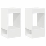 vidaXL Table d'appoint 2 Pièces Blanc 30 x 30 x 56 cm Bois d'ingénierie