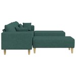 Sofa en tissu avec coussin 3 Pièces Vert foncé 208 cm tissu