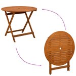 vidaXL Table de jardin pliante Marron Ø 90 x 75 cm