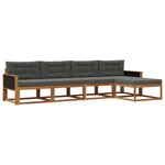 vidaXL Ensemble de canapés d'extérieur 5 pc Naturel et Anthracite