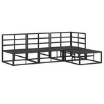 vidaXL Ensemble de canapé de jardin avec coussin 4 Pièces Noir Aluminium