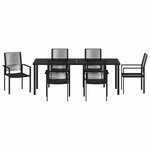 vidaXL Ensemble de salle à manger pour jardin 7 Pièces Noir