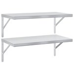 vidaXL Étagères murales 2 Pièces 75x40 cm argenté acier inoxydable