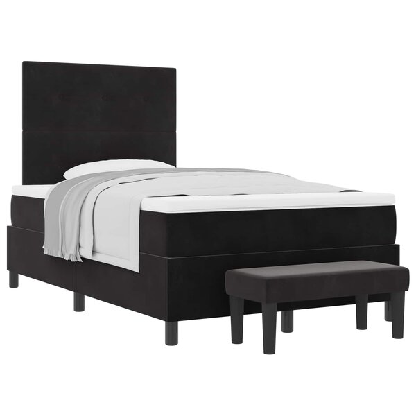 vidaXL Lit à ressorts avec tête de lit Noir 200 x 120 cm Velours