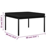 vidaXL Salon de jardin 6 Pièces avec coussins Noir PVC