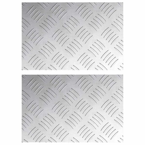 vidaXL Plaques à damier 2 Pièces Argent 30 x 20 cm Aluminium