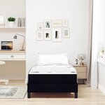 vidaXL Lit à ressorts avec matelas Noir 100 x 200 cm tissu