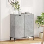 vidaXL Buffet Gris béton 69 5 x 33 x 82 cm Bois d'ingénierie