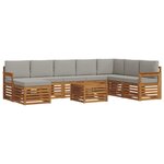 vidaXL Ensemble de canapés d'extérieur 9 pc Gris Naturel et Clair