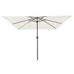 Parasol de jardin carré vidaXL 295x245 cm Blanc Sable