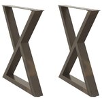 vidaXL Pieds de table à manger 2 pièces Acier naturel 80 x (72-73 3) cm Acier