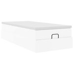 VidaXL Cadre de lit ottoman avec matelas blanc 100x200 cm similicuir
