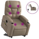 vidaXL Fauteuil inclinable de massage électrique cappuccino similicuir