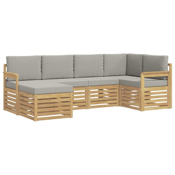 vidaXL Ensemble de canapés d'extérieur 6 Pièces Blanc et gris clair