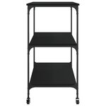 vidaXL Chariot de cuisine noir 102x50x95 cm bois d'ingénierie