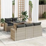 vidaXL Salon de jardin 6 Pièces avec coussins gris clair résine tressée