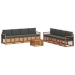 vidaXL Ensemble de canapés d'extérieur 9 pc Naturel et Anthracite