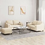 vidaXL Ensemble de canapés 3 Pièces avec coussins crème tissu