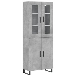 vidaXL Buffet haut Gris béton 69 5x34x180 cm Bois d'ingénierie